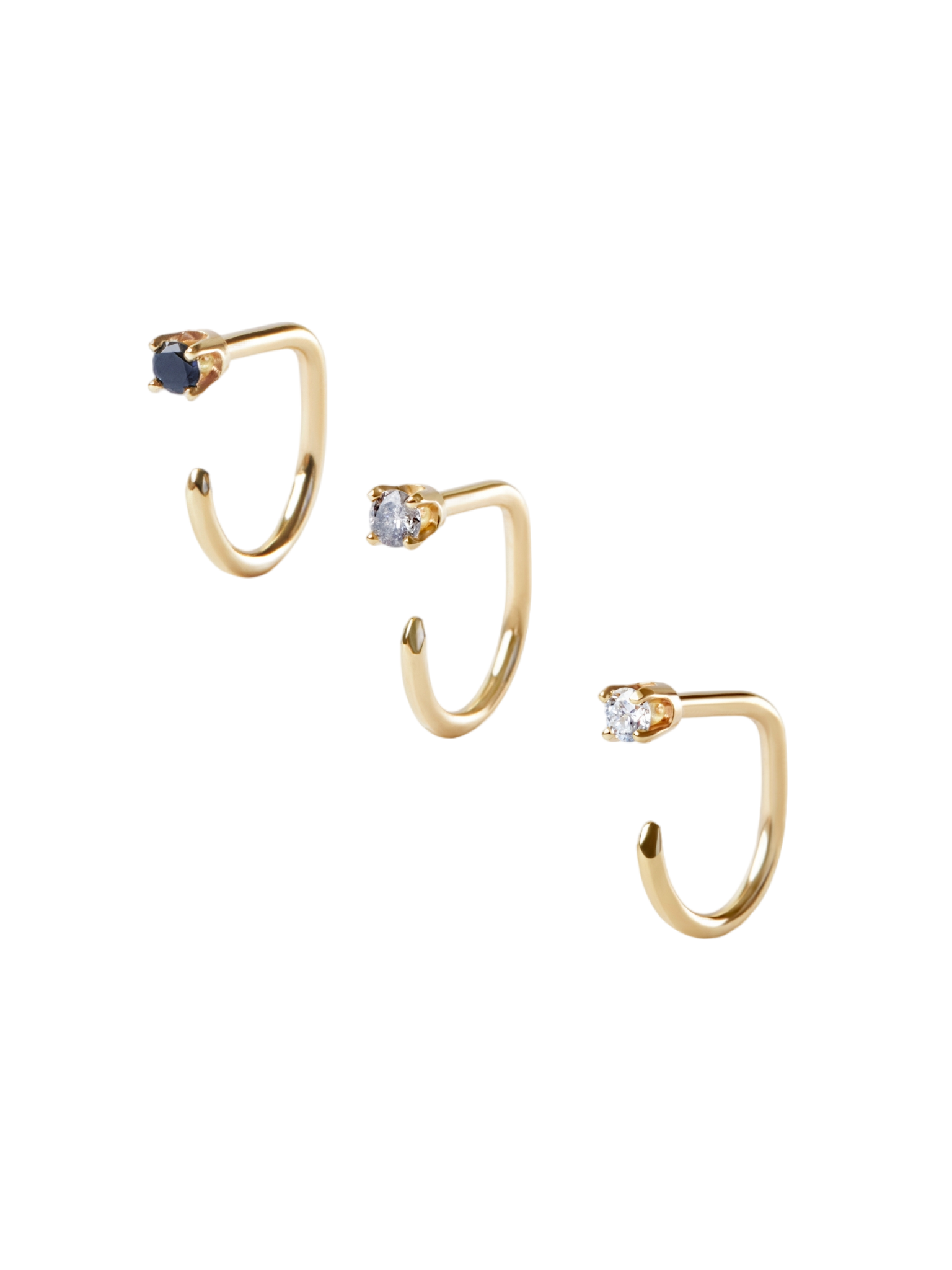 Ombre diamond claw earring set